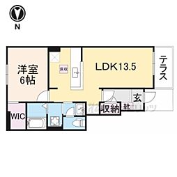 グランディールA 1LDKの間取図画像