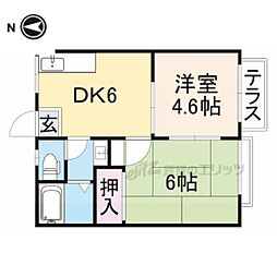 エステートピアオクムラ 2DKの間取図画像