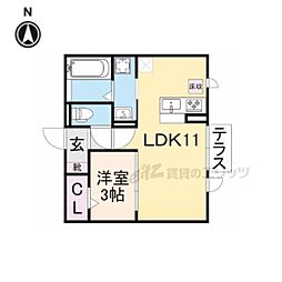 ラフィーネドルチェ 1LDKの間取図画像