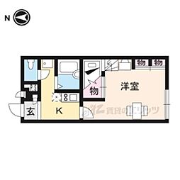 レオパレス三笠 1Kの間取図画像