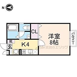 セジュール筒井 1Kの間取図画像