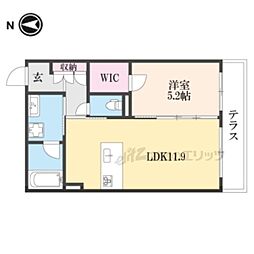 LeneCricca西大寺2 1LDKの間取図画像