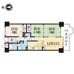 プレステアーバン西大和 3LDKの間取図画像