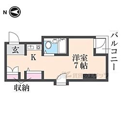 シティロイヤルJR奈良 ワンルームの間取図画像