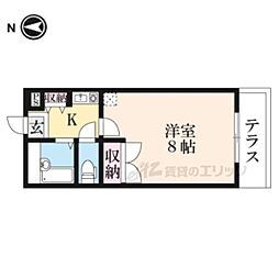 デイアーレコトブキA棟 1Kの間取図画像