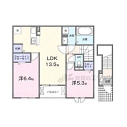 パルクレール 2LDKの間取図画像