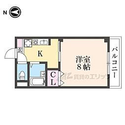 リバーパーク新大宮 1Kの間取図画像