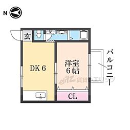 北斗星7 1DKの間取図画像