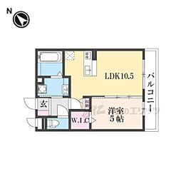 エルコート 1LDKの間取図画像