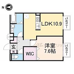 パセオ奈良 1LDKの間取図画像