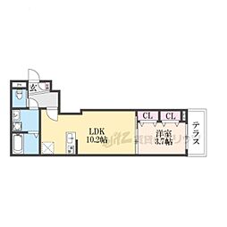 ジーメゾン郡山ネクサス 1LDKの間取図画像