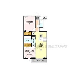 ブリスコート永慶寺 2LDKの間取図画像