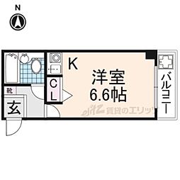 コーポ三和新大宮II号館 3階ワンルームの間取り