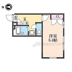 レオパレス大陽壱番館 1階1Kの間取り