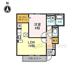 メゾンボナール 1階1LDKの間取り