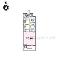 リエゾン学園前 3階1Kの間取り