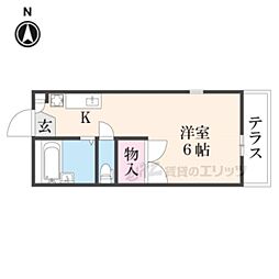 レオパレスナップアネックス 2階1Kの間取り