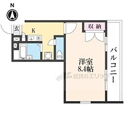 レオパレスウェストコート 3階1Kの間取り