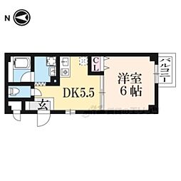 サニーコート西大寺 2階1DKの間取り