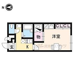 レオパレスゆとり　天理 1階1Kの間取り