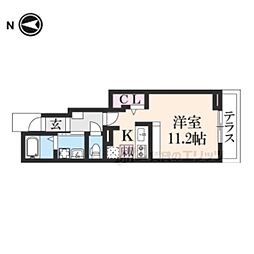 Ｂｅｌｌ　Ｖｉｌｌｅ　Ｂ−II 1階ワンルームの間取り