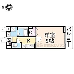 ウエストメゾンＡ 1階1Kの間取り