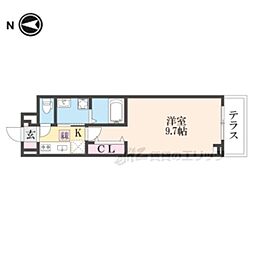 ウエストメゾン北袋I 1階1Kの間取り