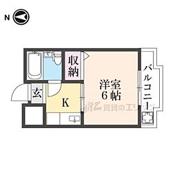 白樺ハイツ大宮III 1階1Kの間取り
