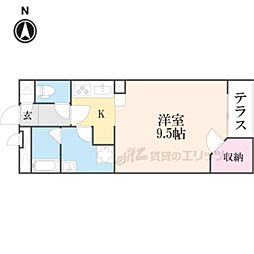 レオネクストシャローム 1階1Kの間取り