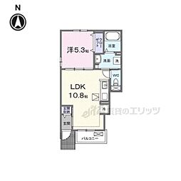 ｃａｓａかしば 101 1階1LDKの間取り