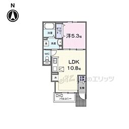 JR和歌山線 志都美駅 徒歩9分の賃貸アパート 1階1LDKの間取り