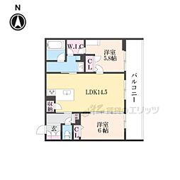 シャーメゾン　ネクサス 2階2LDKの間取り