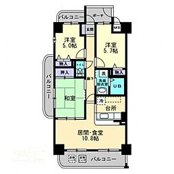 メゾンプロスペール 4階3LDKの間取り
