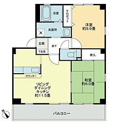 フォブールときわ 2LDKの間取図画像