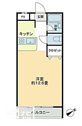ビブラン宇多津 ワンルームの間取図画像