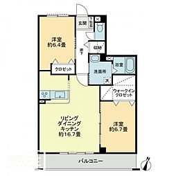 フォブールインフィニ1 2LDKの間取図画像