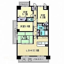 ルミナスMIZUHO京町 4LDKの間取図画像