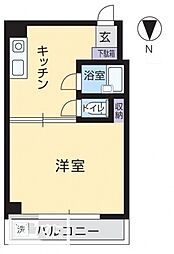ユソウビル 1Kの間取図画像
