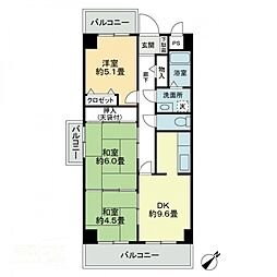 プラージュ司 3DKの間取図画像