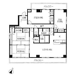 プラージュ司 4LDKの間取図画像