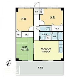 フィネス坂本 1階3DKの間取り