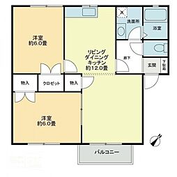 メンバーズタウン讃岐富士A 2LDKの間取図画像