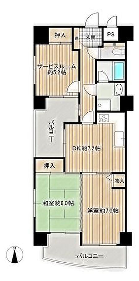 ◆フローリング・畳張替済み♪◆2面バルコニーで陽当たり良好♪