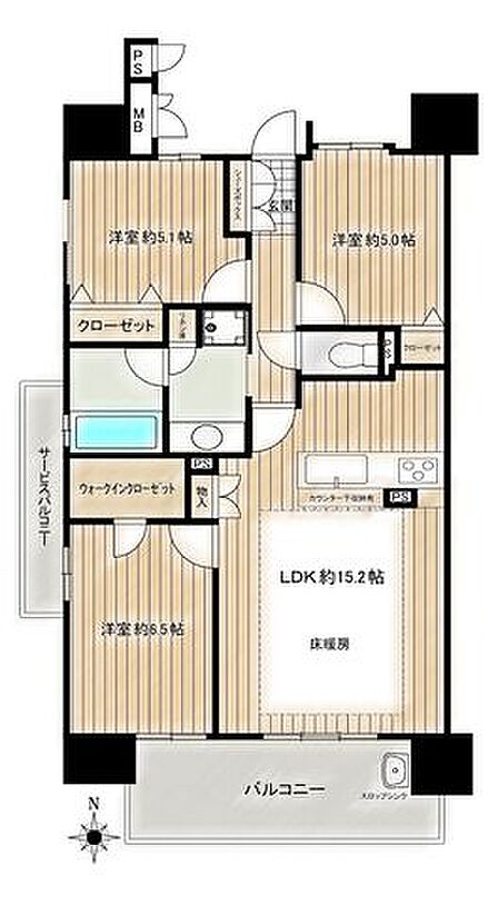 3LDK 間取り