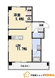 ROOM本社ビル 1LDKの間取図画像