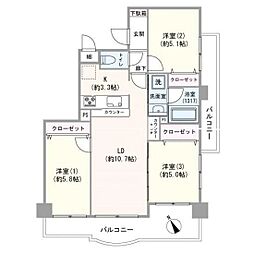 リベラル市が尾 3LDKの間取り