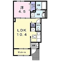 ファミュ 1階1LDKの間取り