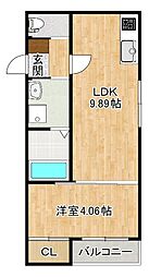 BRAVE BASE 本庄 1階1LDKの間取り