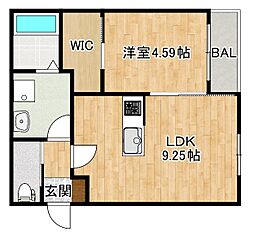 BRAVE BASE 本庄 1階1LDKの間取り