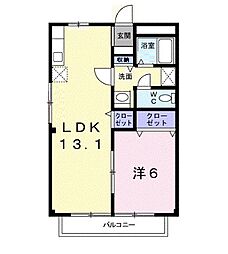 パルネット福寿 1LDKの間取図画像